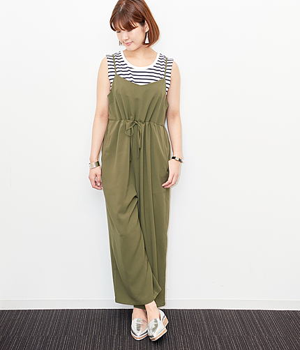 ハイウエストキャミオールインワン