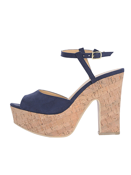 コルクヒールサンダル