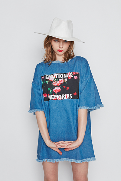 フラワーボックスデニムOP