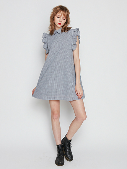 スリーブプリーツOP