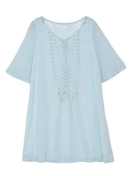 【WEB限定】クレープビジューシフォンワンピース