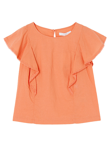 【BSC】 カラーラッフルブラウス