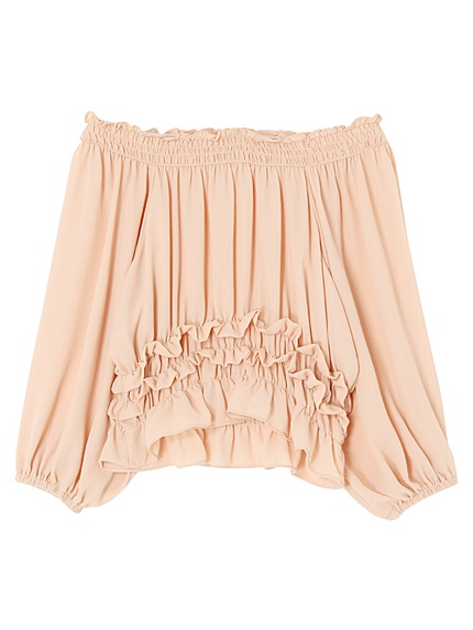 【DUO】 シルク風シフォンボリュームブラウス