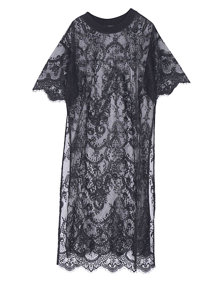 【WEB限定】総レーススリットロング　T