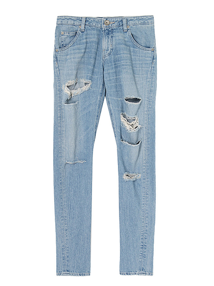 ブロークンデニムパンツ