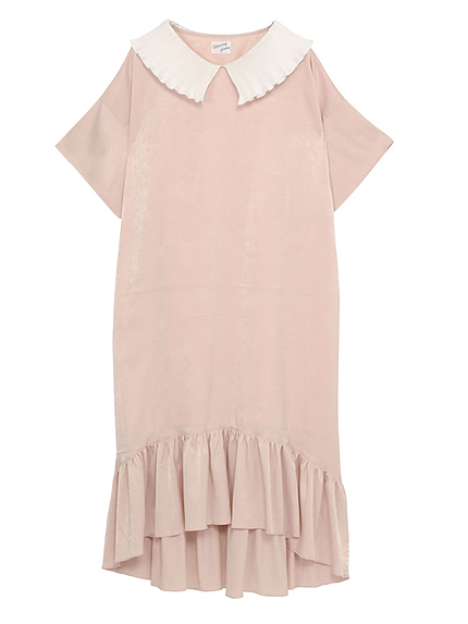 プリーツ×フリルワンピース