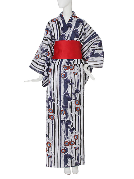 【LIFE】浴衣（縞に朝顔）