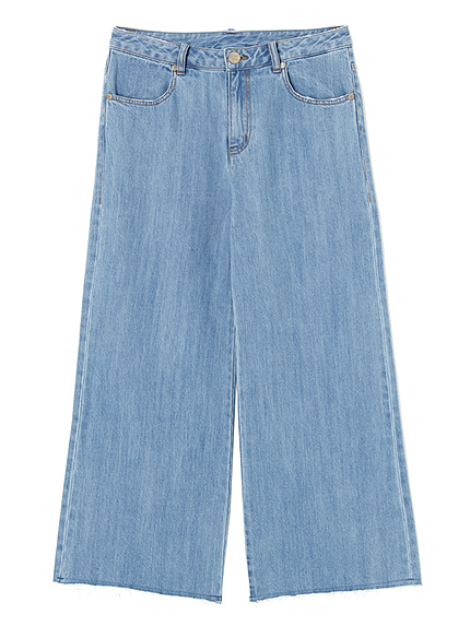Denimワイドクロップドパンツ