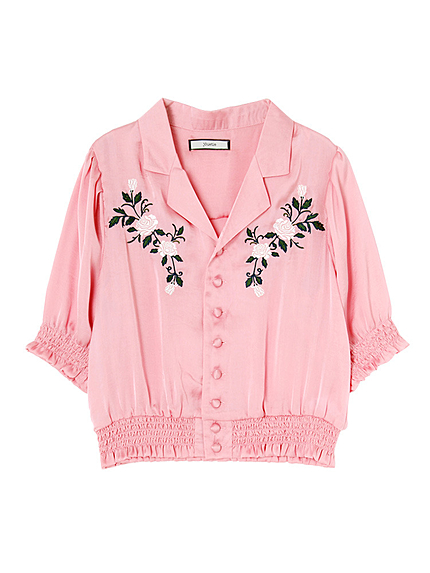 高橋愛コラボ花刺繍ブラウス