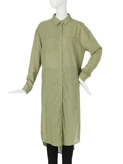 【CASUAL】サイドスリットロングシャツ