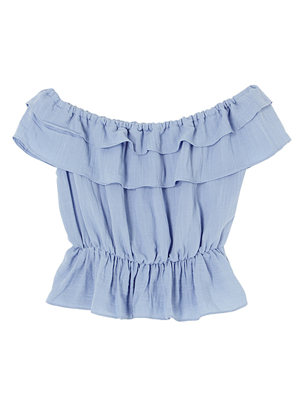 ぺプラムオフショルトップス