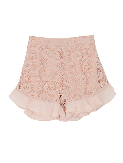 【se】3Dレースフリルショートパンツ