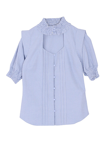 シャーリングコットンシャツ