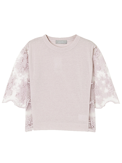 【se】レーススカラップ切替トップス