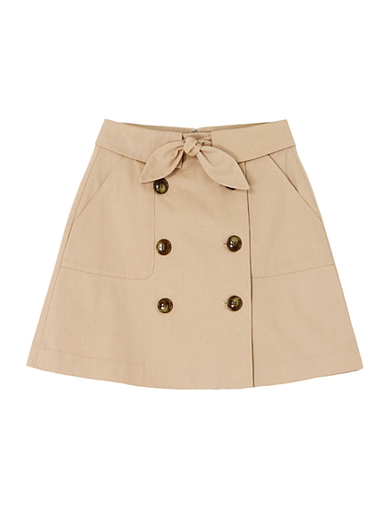 【sc】トレンチ風デニム台形スカート