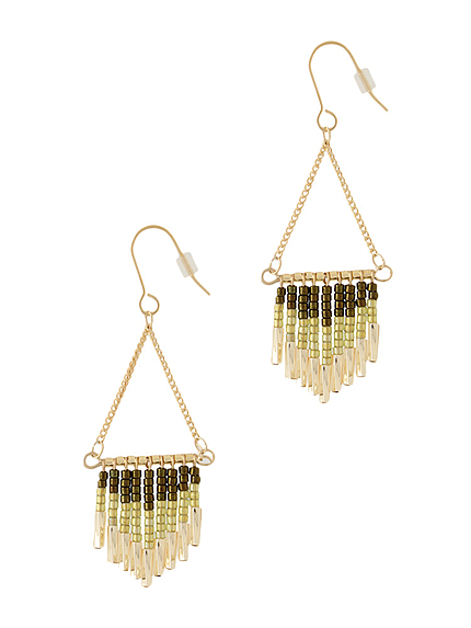 フリンジビーズピアス