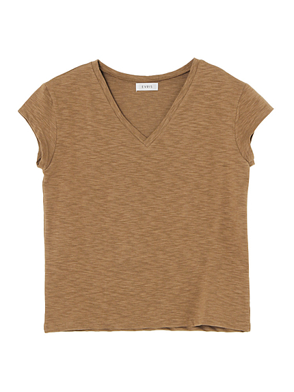 フレンチスリーブVネックTシャツ