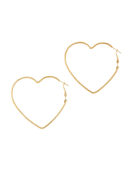 ハートフープピアス