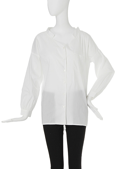 【FEMININE】ロングリラックスデコルテシャツ