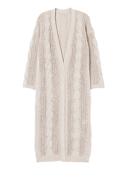 【DUO】 テープヤーンケーブルロングカーデ