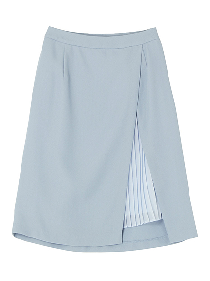 【BSC】 ラップ風プリーツスリットスカート