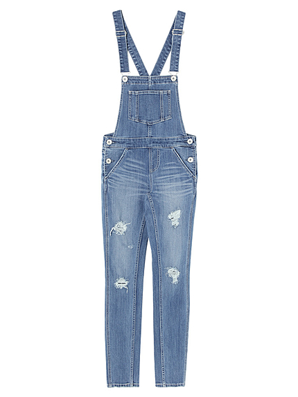 ダメージデニムスキニーサロぺ