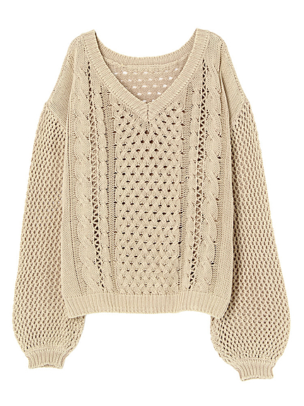 メッシュブリーチニット