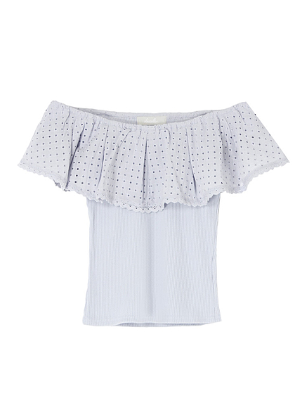 【se】テレコレースフリルトップス