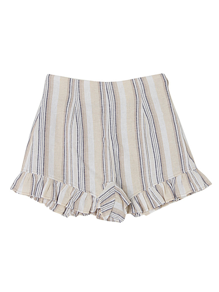 フリルストライプショートパンツ