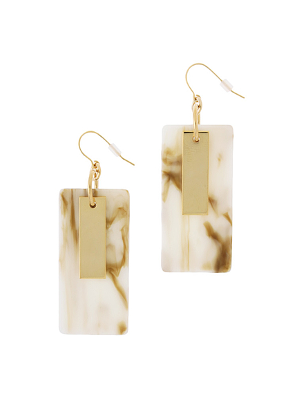 【LIFE】マーブルプレートピアス