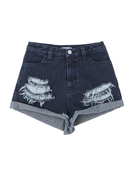 ダメージデニムショートパンツ