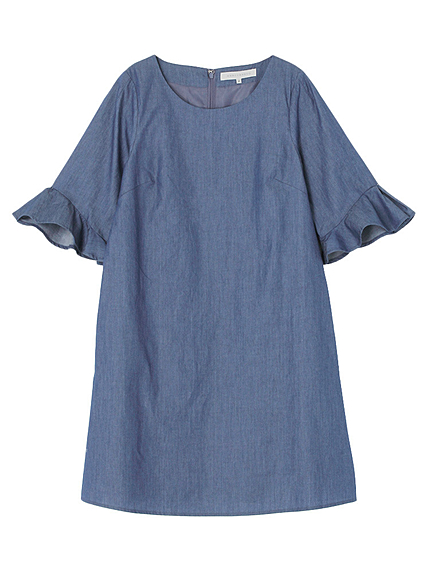 【WEB限定】 ダンガリー袖口フリルワンピース