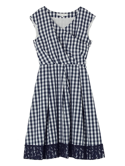 【DUO】 ギンガムカシュクールワンピース
