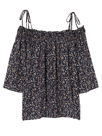 フラワーオフショルブラウス