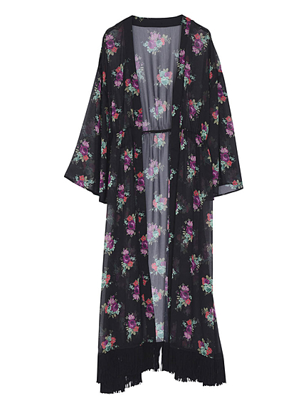 フリンジシフォンガウン