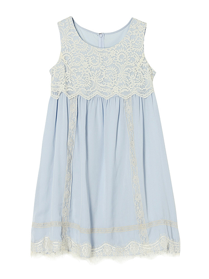 【DUO】 ヴィンテージサテンレースサックワンピース