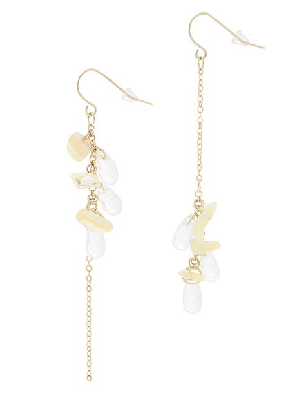 【GDS】 Shellアシメチェーンピアス