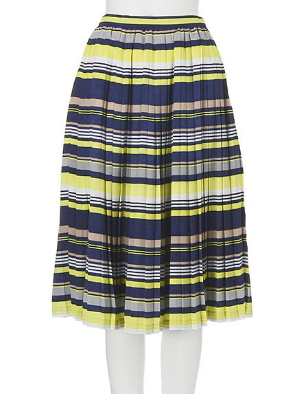 【CASUAL】マルチカラーボーダープリーツスカート