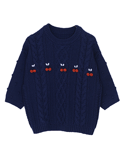 ぽんぽんcherryニット