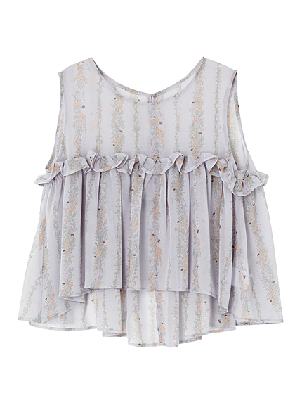 【se】フラワーストライプブラウス