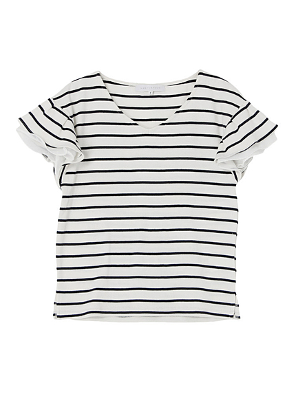 【DUO】 袖タックフリルカットソー