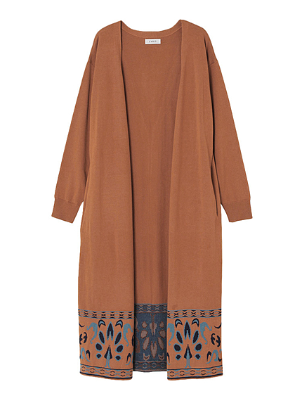 Retro Flower Long Knitカーデ