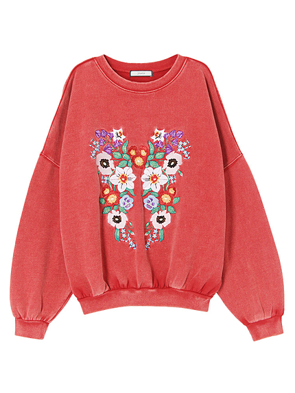 刺繍スウェットチュニック