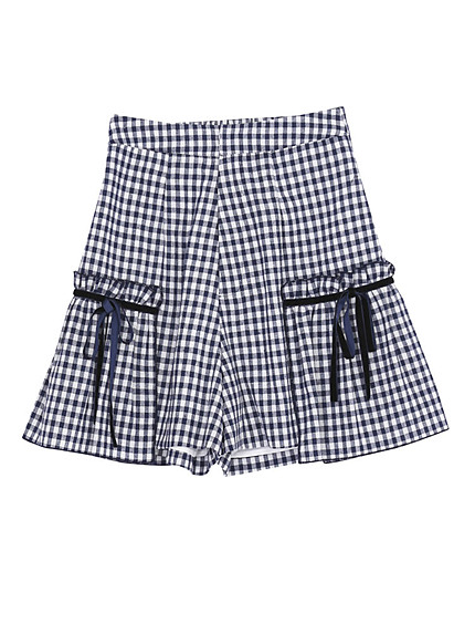 ギンガム×リボンショートパンツ