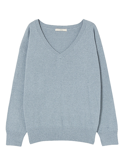 オーガニックコットンVネックニット