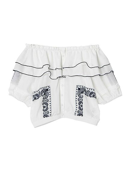 【sc】バンダナ刺繍オフショルブラウス