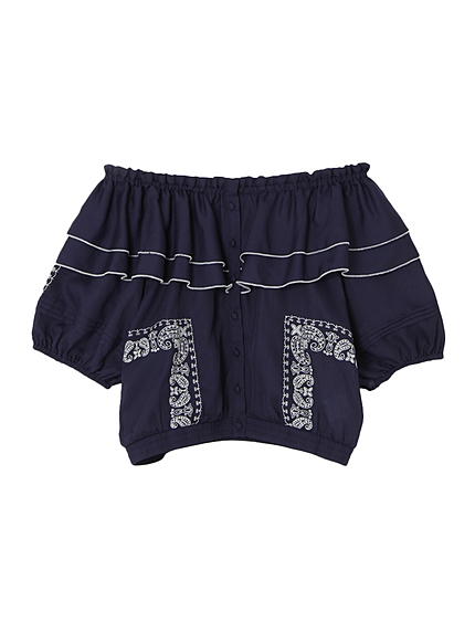 【sc】バンダナ刺繍オフショルブラウス