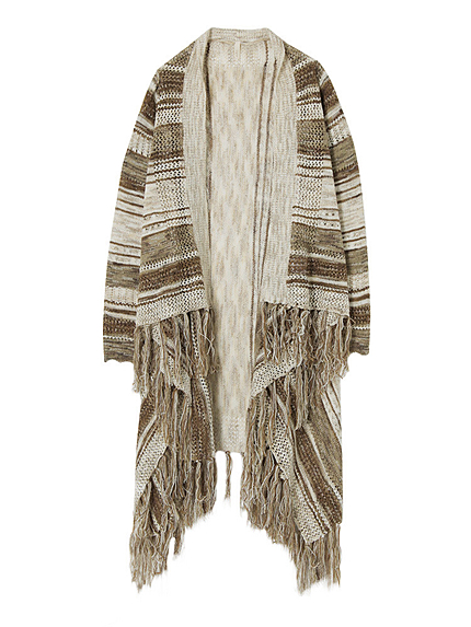 MIXフリンジニットガウン