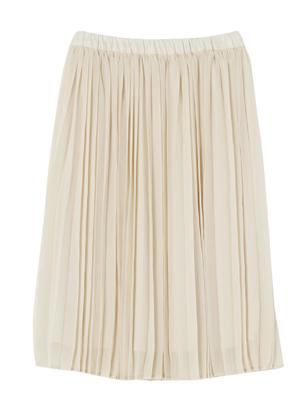 シフォンプリーツミドルスカート