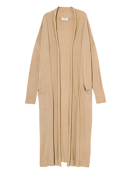 ショールカラーロングカーディガン